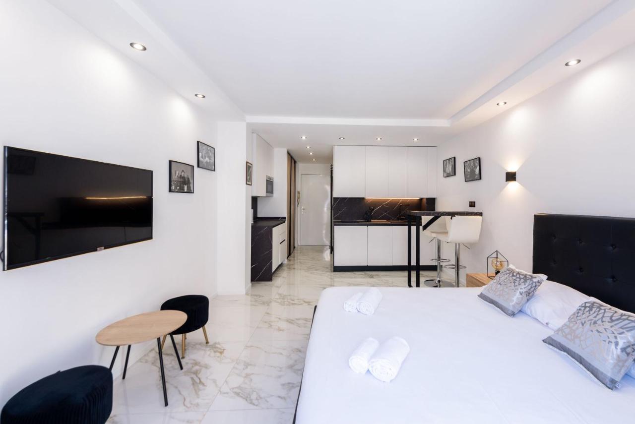 Large Studio - 50M Cannes Beach - Terrace Sea View Exterior foto